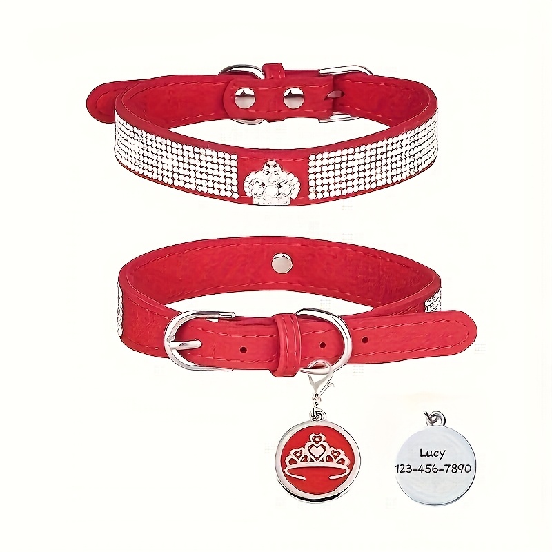 TEMU Dog Collars With Pet Nameplates Are Suitable For Small, Medium And Large Dogs, Which Can Prevent Loss And Loss. Nameplates Customized For Free.