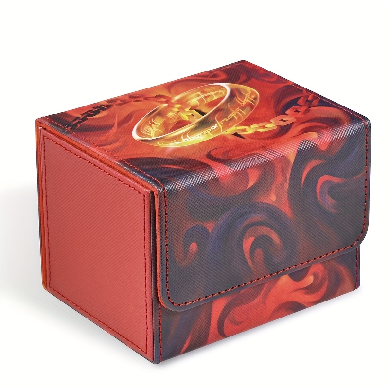 Image of Deck Box For Tcg Cards, Trading Card Storage Box Holds 120+ Sleeved Card, Pu Leather Card Box Suits Ccg Magic Cards