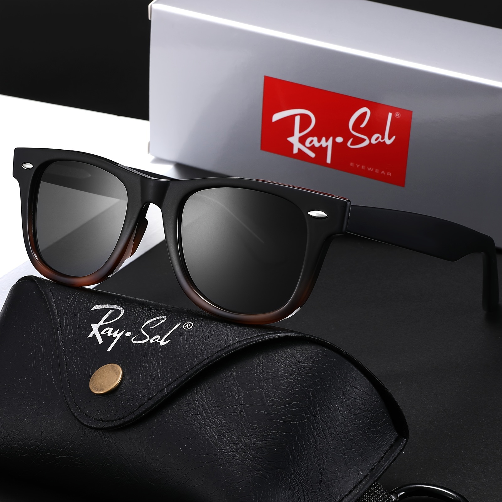 

Raysol Trendy Fashion Glasses For Women Men Retro Square Full Rim Glasses Anti Glare Sun Shades Protection Shades