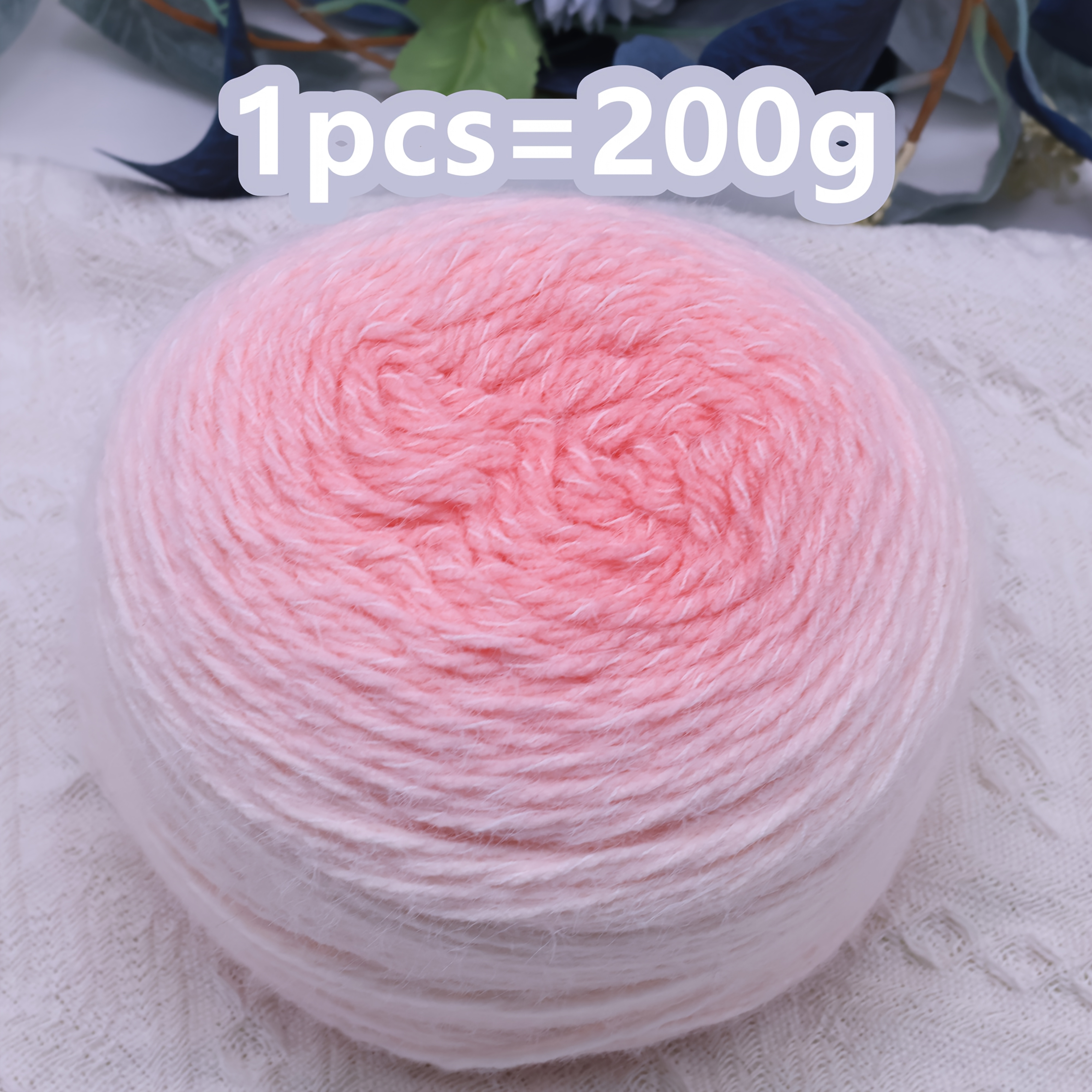 TEMU 1pc=200g New Gradient Long Plush Yarn Scarf Hand Knitting Mist Handmade Crochet Star Flower Blanket Yarn