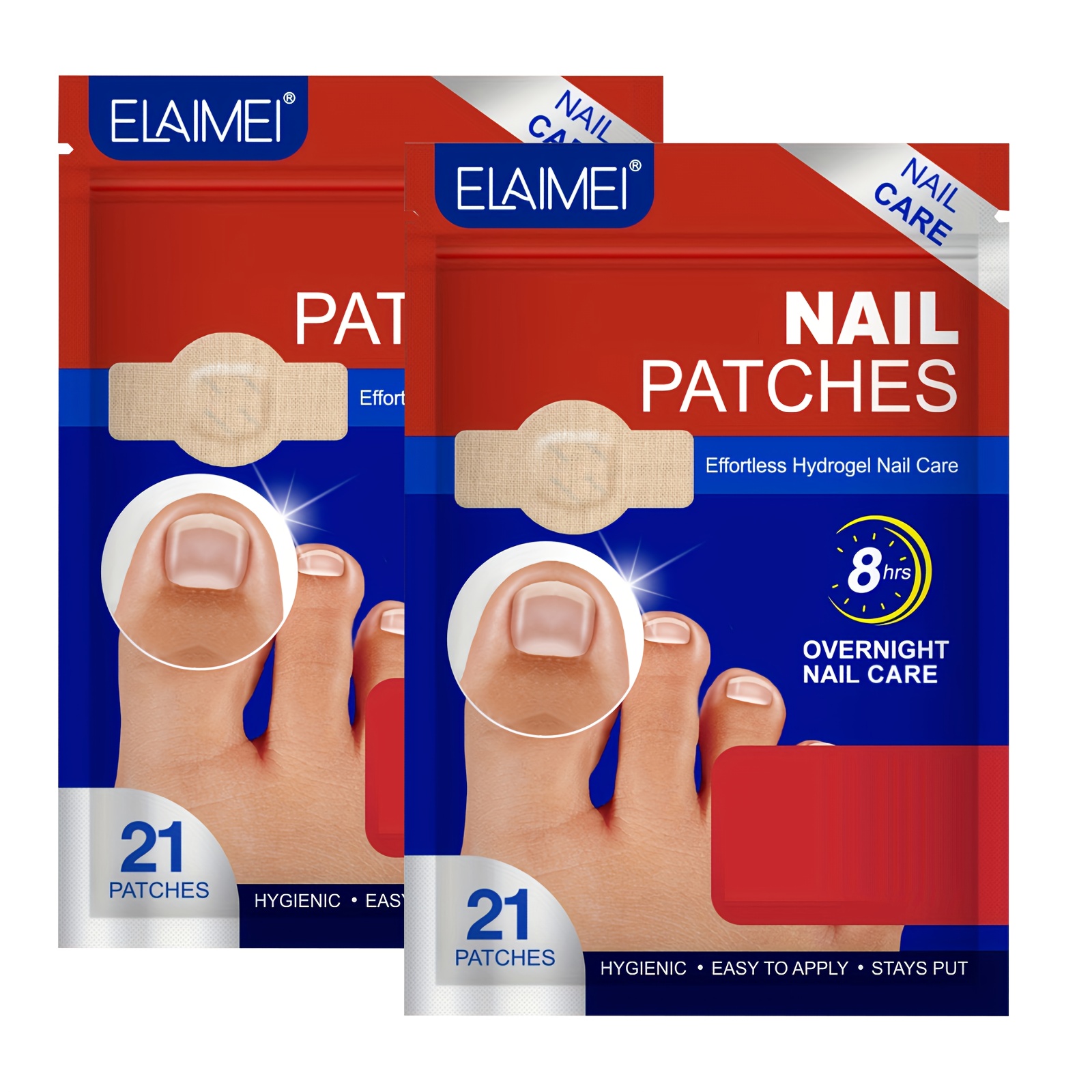 2 bags 4 bags nail care patches 21 patches per bag total 42   patches 8 hour overnight nail care addresses   nail issues enhances nail   Product details 0