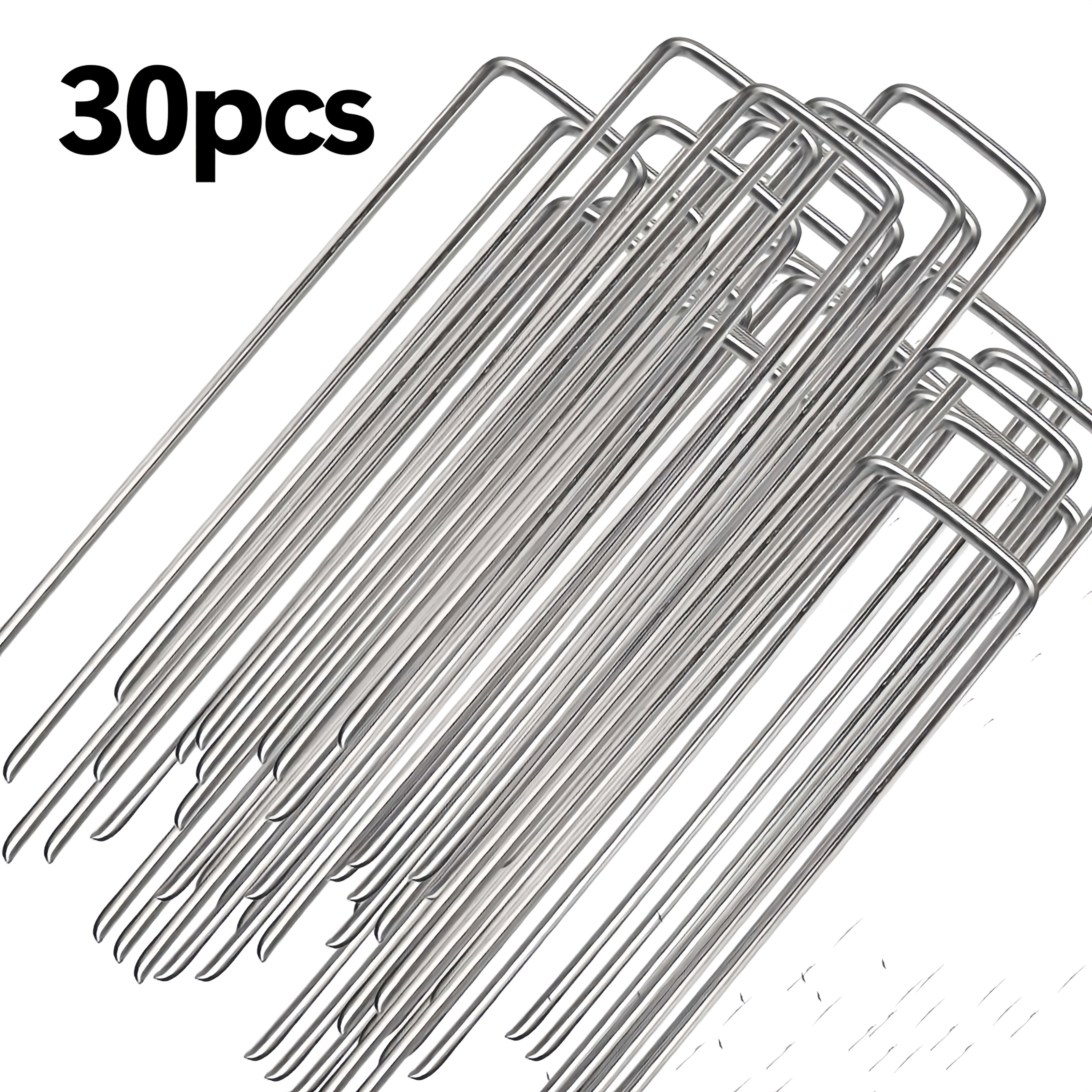 TEMU Heavy-duty U-shaped Garden Stakes, Metal Nails For Securing Horticultural Ground Covers, Fences, And Artificial Turf. An Essential For