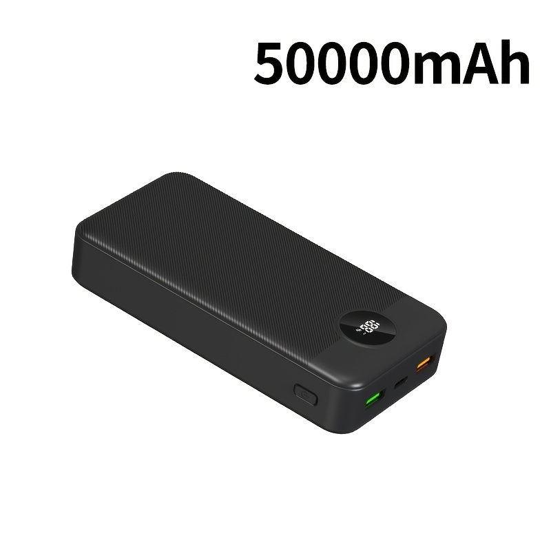 50000mah High-capacity Portable Power Bank, Dual Usb Output/ Display, Fast Usb Charging, Suitable For Iphone, , Devices For Outdoor Travel/camping Battery Pack, Gift
