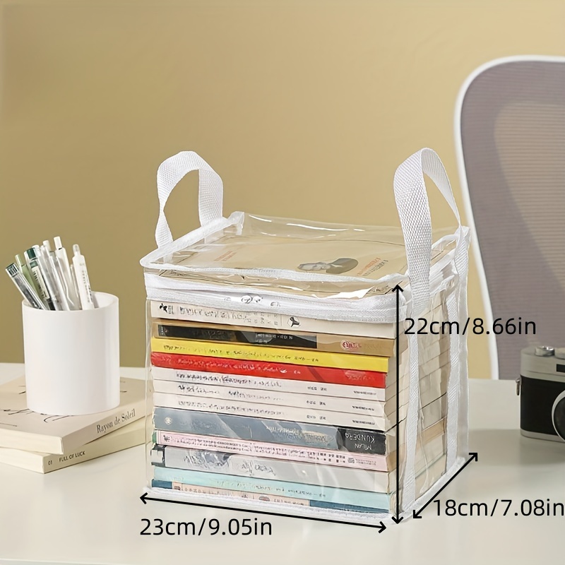 Book Transparent Storage Box, Foldable Book Box, Student Classroom Storage,  Book Organizer, Transparent Household Finishing Box, Book Storage Box