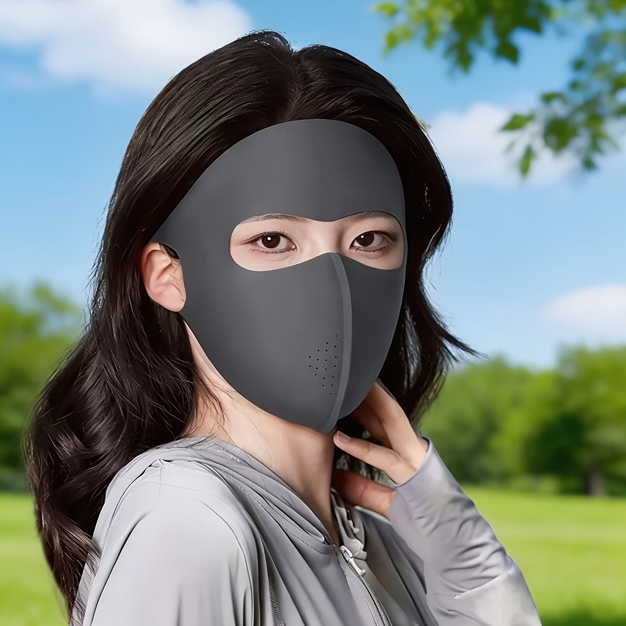 Women's Solid Color Seamless Mask for Outdoor Activities