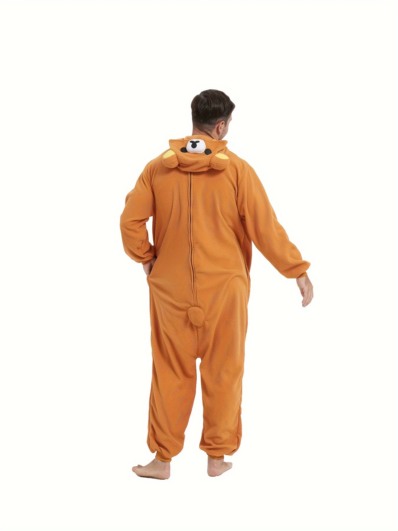 流行选择】男士卡通动物连身睡衣秋冬加厚保暖抓绒，蝙蝠袖连帽衫，睡衣浴袍，非常适合万圣节和圣诞派对，成人，服装| t - Temu, image size:800x1067