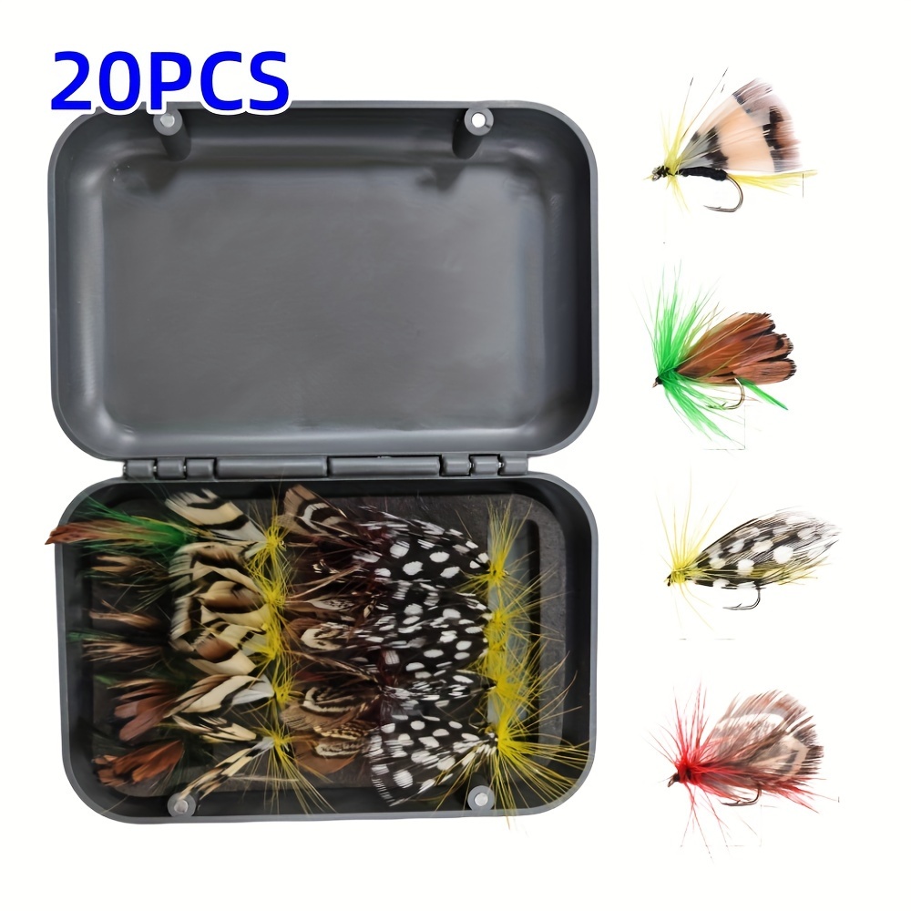 20pcs Fly Bait Kit With Fly Box, Dry/Wet Fly, Handcrafted Fly Fishing Lure,  Streamer For Trout Bass Salmon