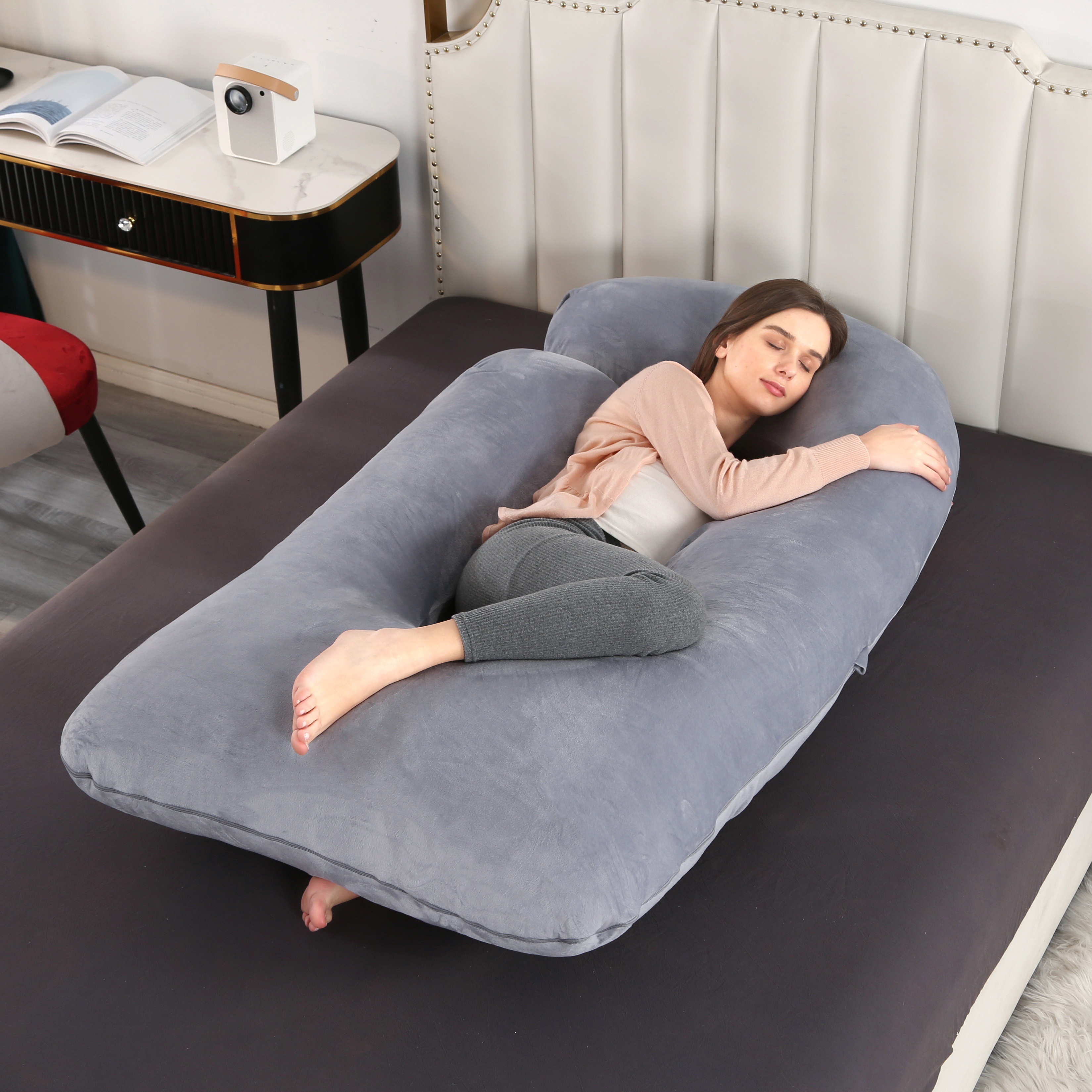 U-Vormig Full Body Zwangerschapskussen Voor Comfortabel Slapen Tijdens De Zwange