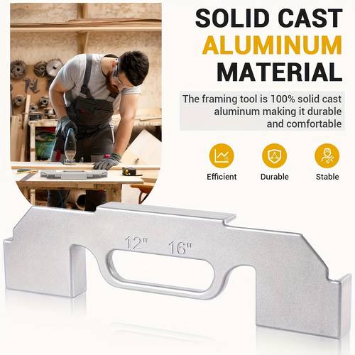 2 in 1 framing tool aluminum 12 and 16 inch precision stud layout tool center cast aluminum non electric with measurement for walls floors windows roofs or ladders