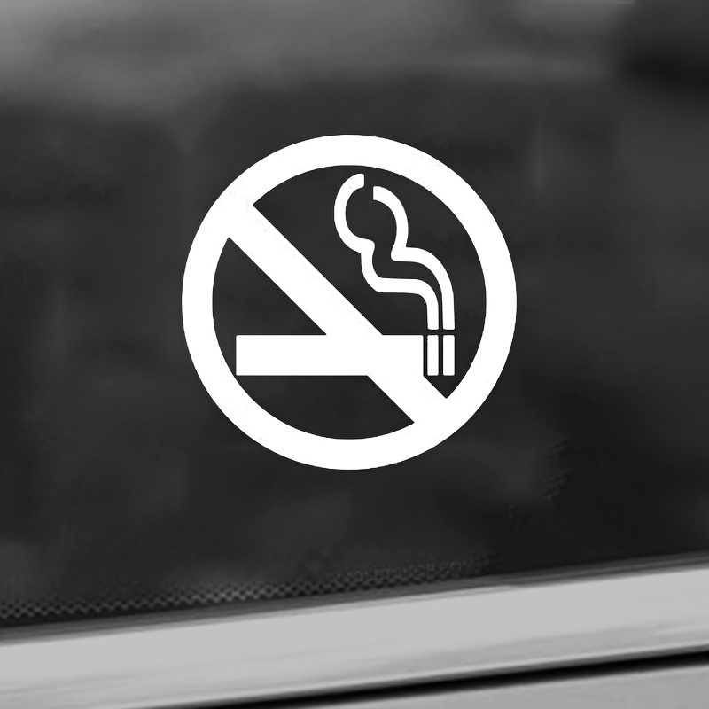 Prohibido Fumar P002 150x150mm Material Simbolo Vinilo Blanco
