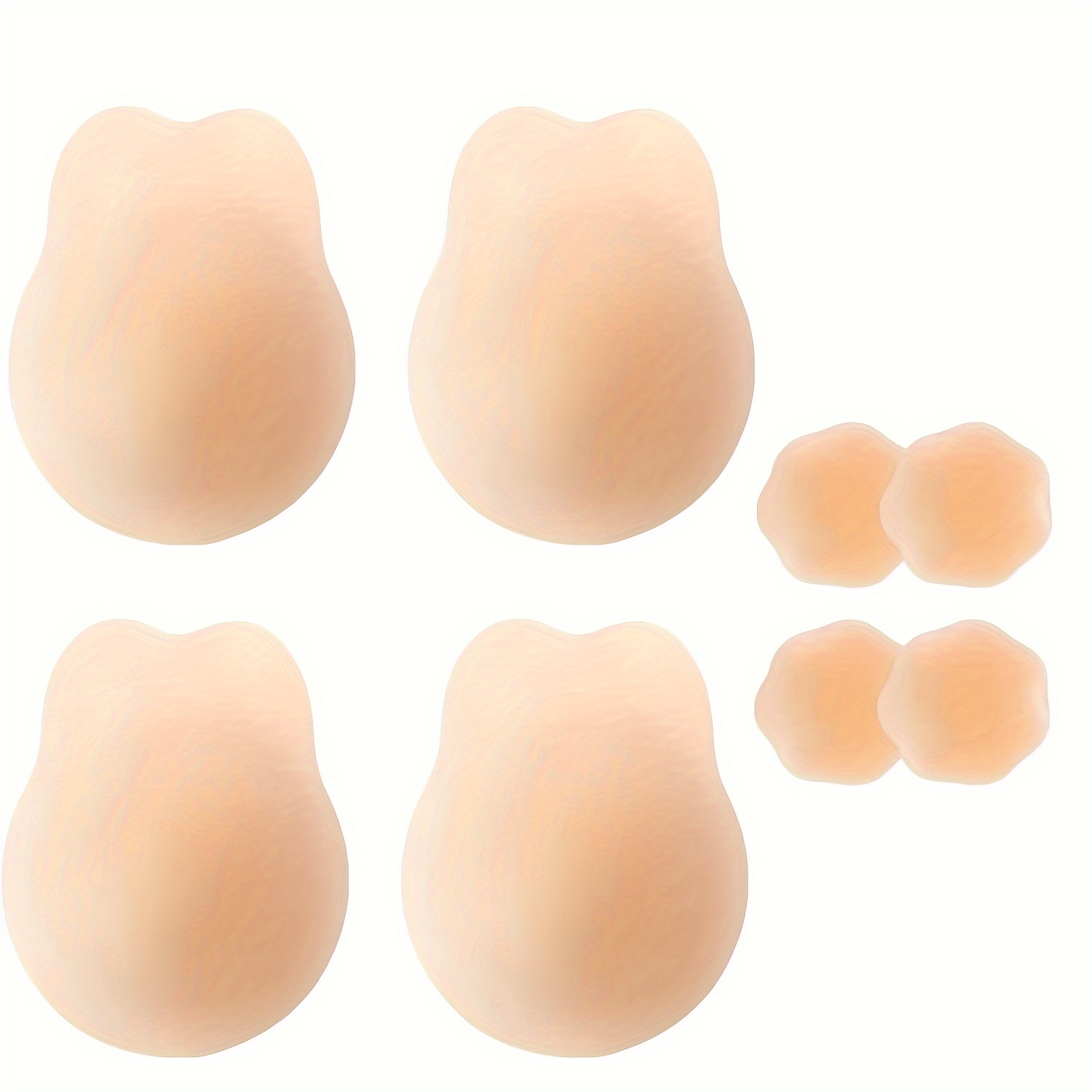 

Lift Ultra-thin Adhesive Bra, 2pairs Sticky Push Up Invisible Bras & 2pairs Silcone Nipple Covers, Strapless Backless Bra Pasties Nipple Covers