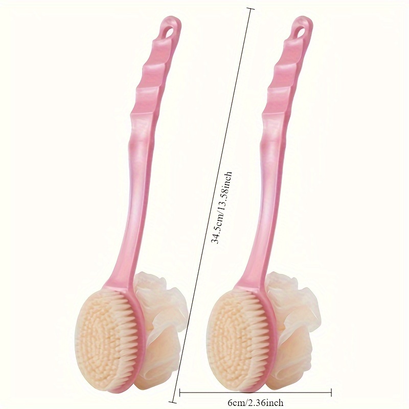 2 in 1 soft bristle bath brush with long handle multi color   no batteries required ideal for exfoliating back scrubbing japanese bath rubbing mud bath artifact Product details 5