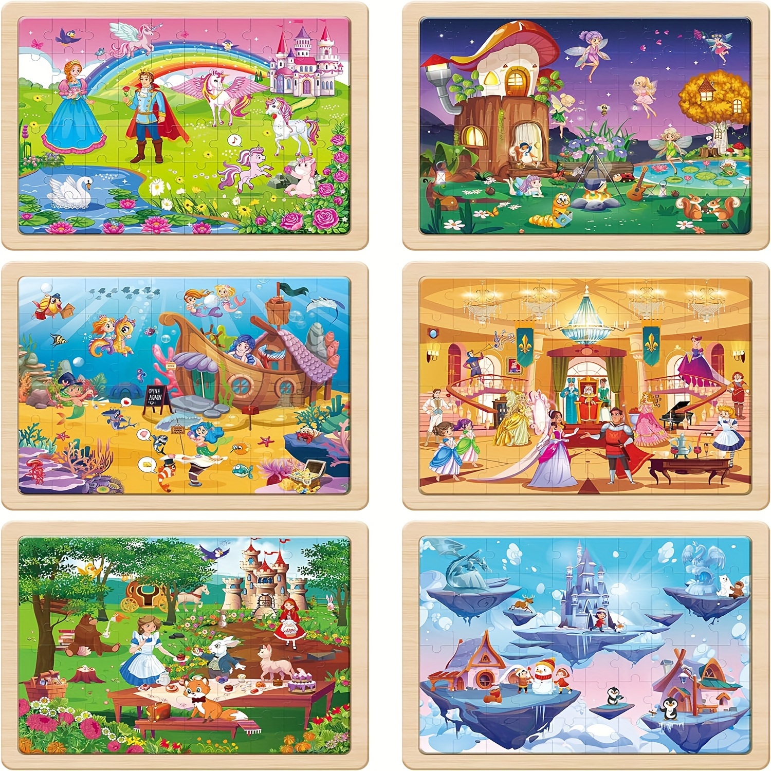Unicorn Fairy Wooden Puzzles For Kids Ages 3+, 60pcs Jigsaw Puzzles For Kids Ages 3+, Toys Gifts For +, Wood Puzzles For 3+ Year Old Girls