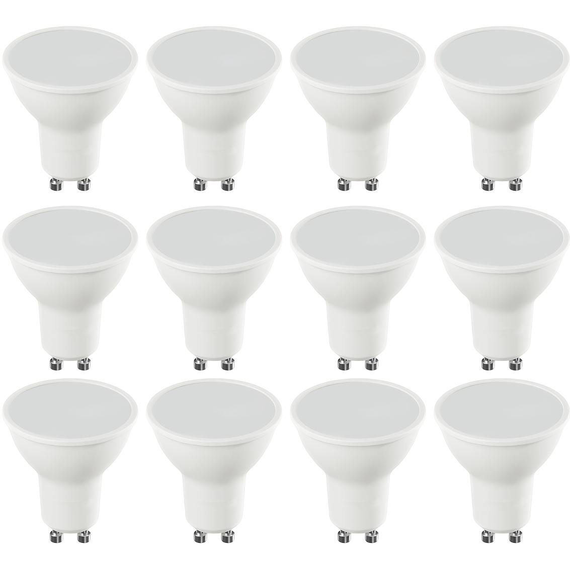 12 pack gu10 led bulb dimmable 3000k warm white 4000k daylight 6500k cool white gu10 bulb replacement for track lighting 530lm 5w 50w equivalent led light bulb for kitchen range hood living room