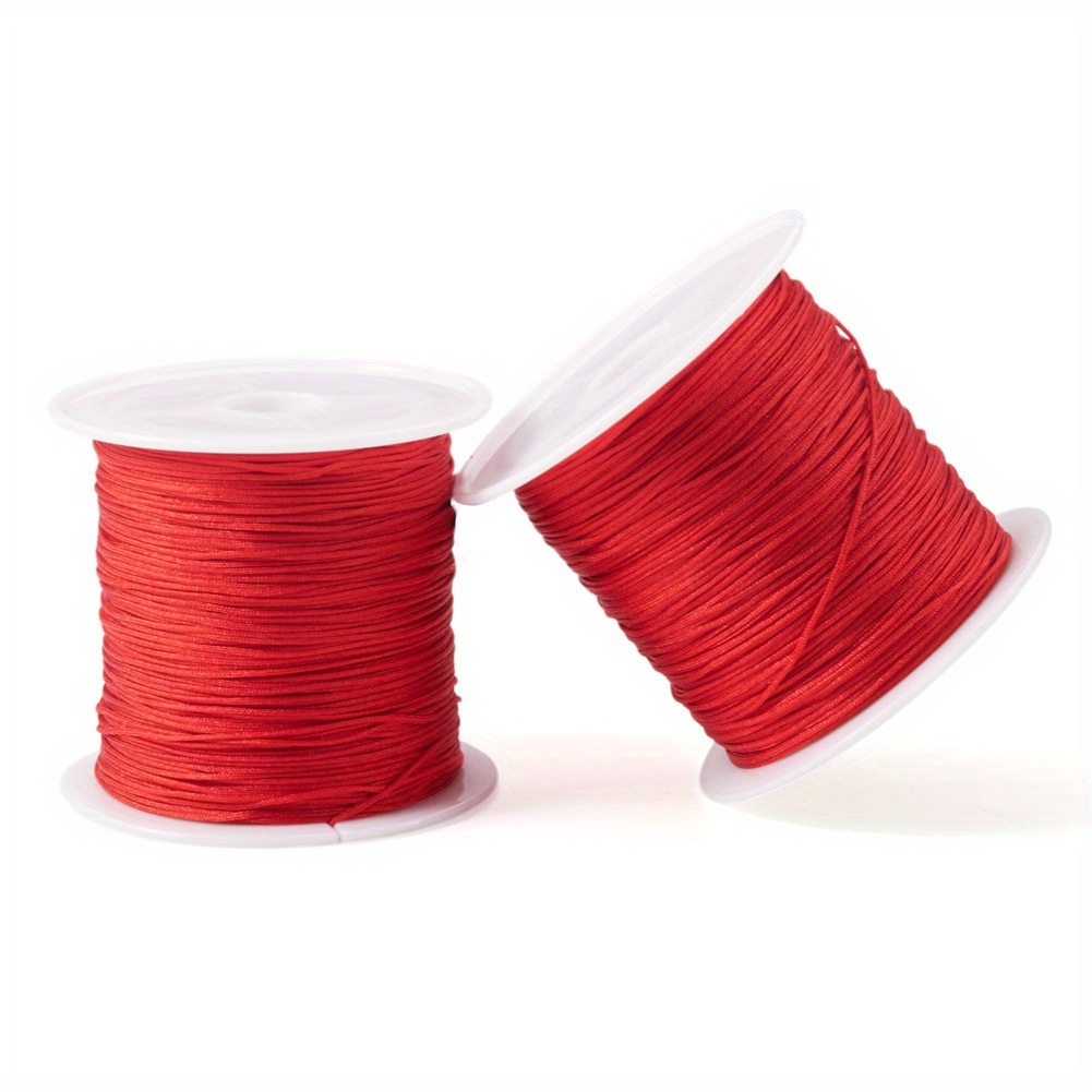 TEMU 2 Rolls Nylon Chinese Knot Threads Nylon Jewelry Cords For Beading Cords And Threads, Beading Supplies 0.6mm, 40m/roll