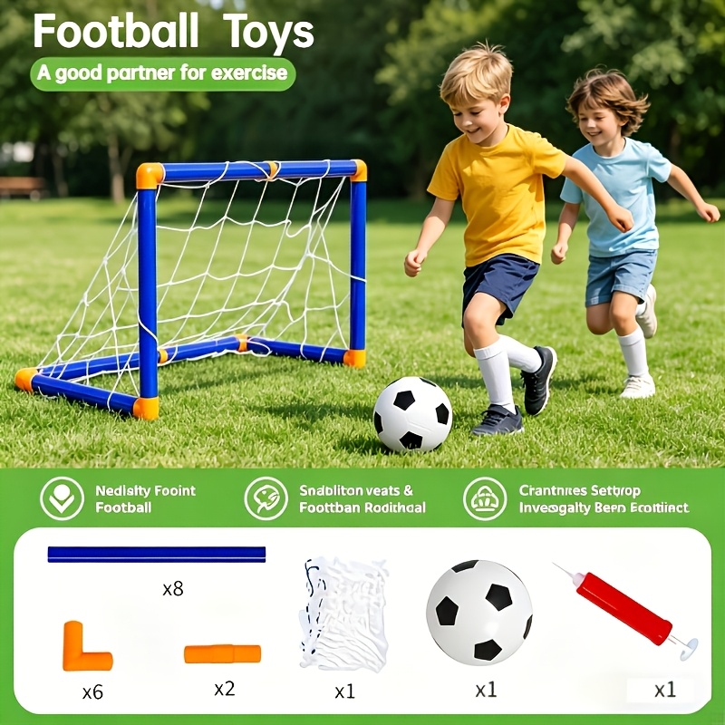 TEMU Set Portatile Staccabile di Porta da Calcio (Porta, e Pompa ad Aria), Montaggio , Gioco Interattivo Sportivo per Genitori e , per Allenamento