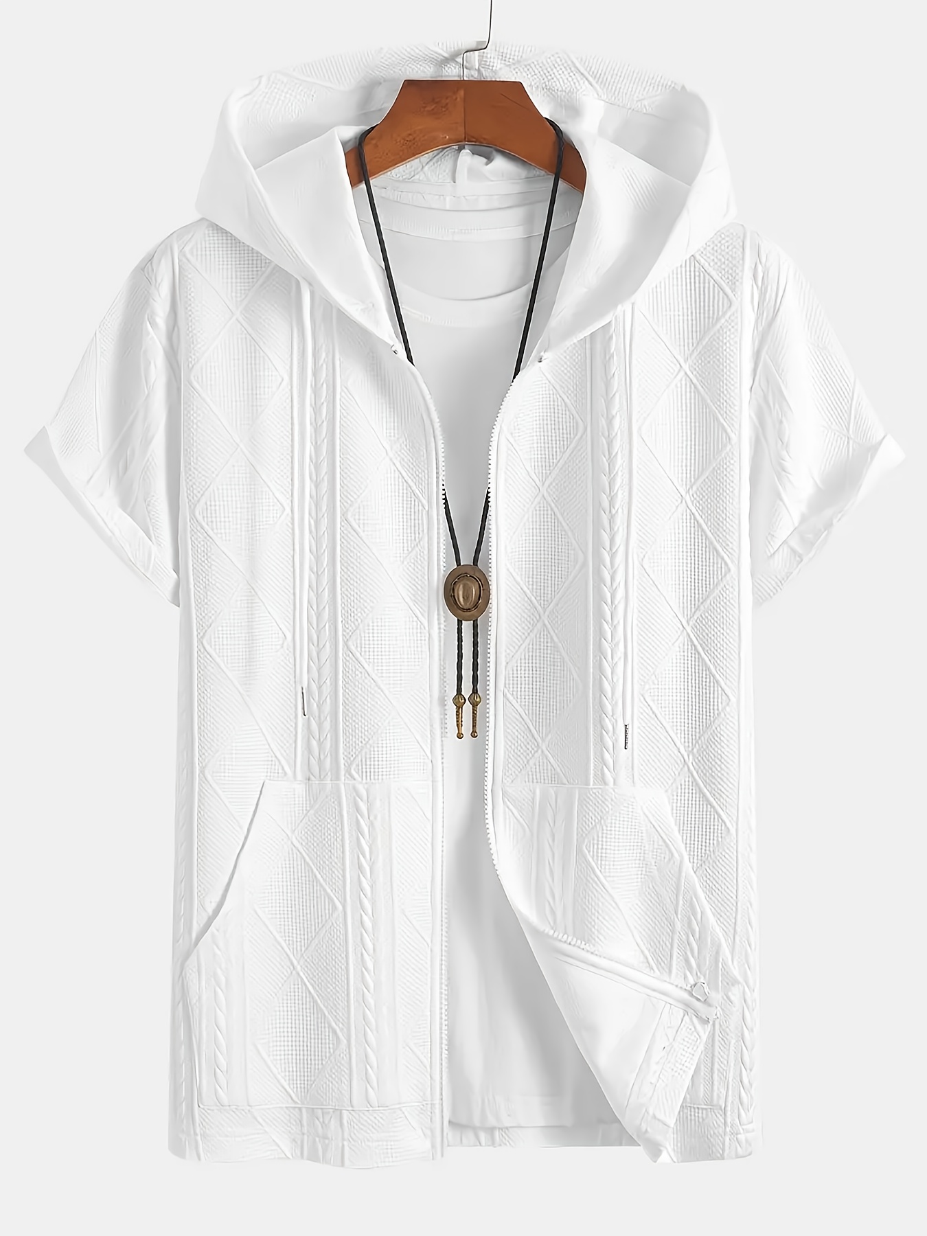 square 001 oversized men's short sleeve hoodie featuring a Temu