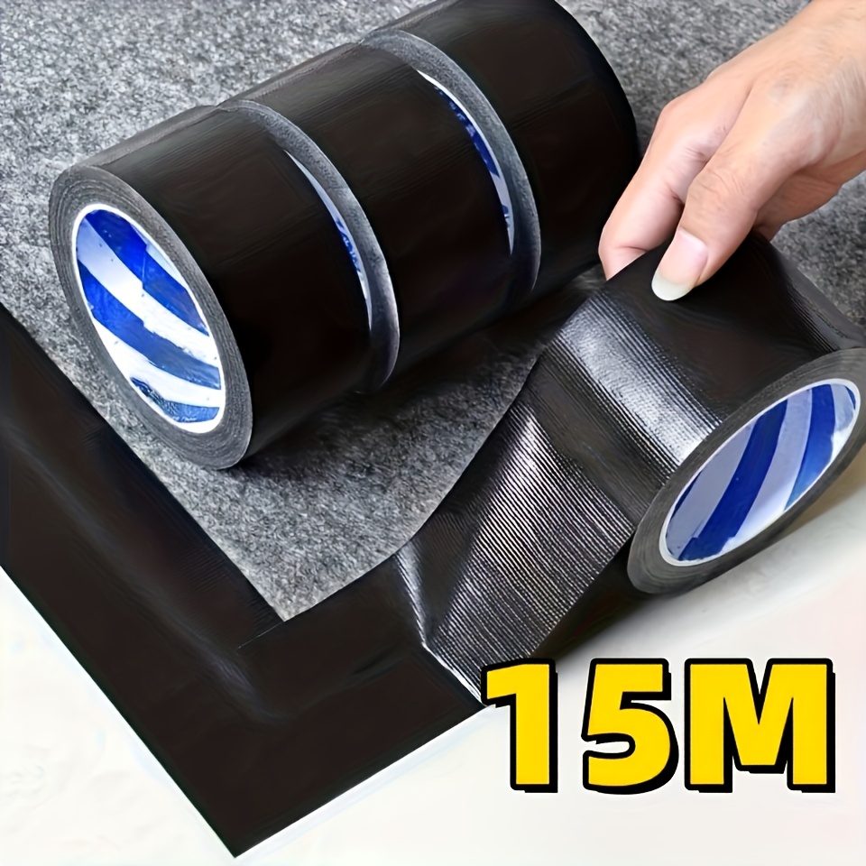 TEMU 1 Rouleau (15m) de Ruban Adhésif PVC Robuste pour Tapis, Revêtements de Sol et Réparations, Résistant aux UV, Adhésif Puissant pour Utilisation