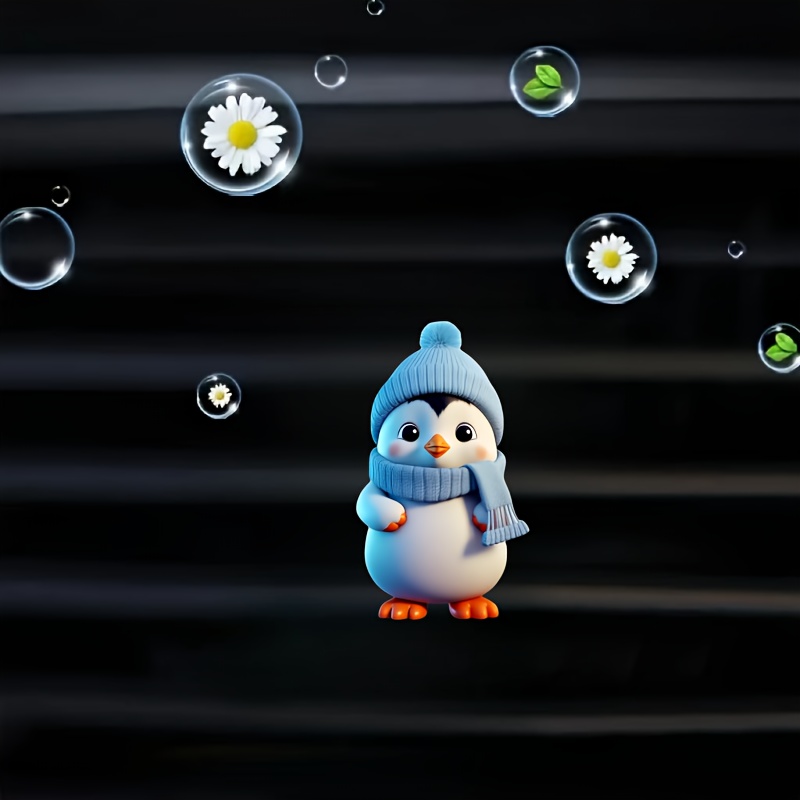 

Adorable Penguin Car Vent Clip Air Freshener - Acrylic Decorative Aromatherapy Diffuser For Fresh Scented Vehicle Interior