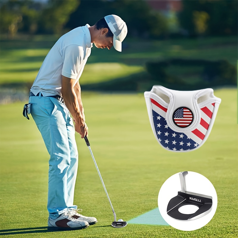 kofull golf putter and golf putter cover enhance your golfing game with our golf ball retriever and putter set featuring the iconic american flag putter cover and golf training club details 4