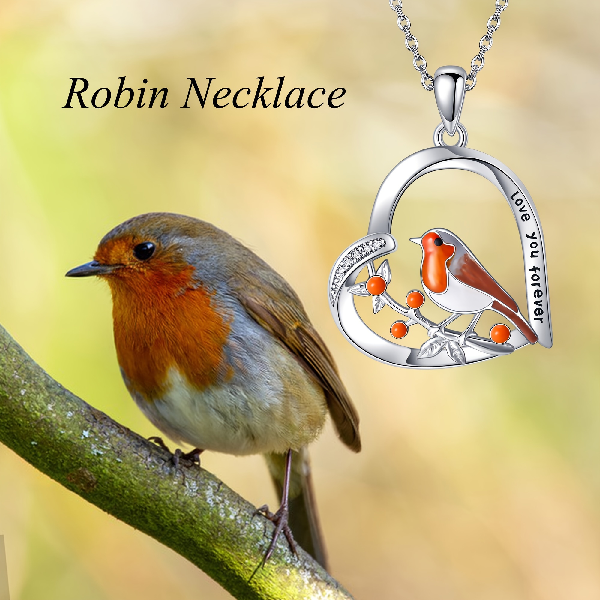 bird lovers gifts sterling silvery robin bird pendant - Temu