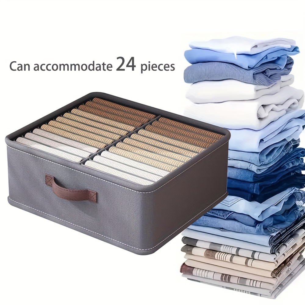 

[1pc 24-compartment Storage Basket] 1pc Nylon Storage Box With 24 Compartments - Foldable Clothes Organizer For Jeans, Socks, Underwear, Personal Hygiene - , Open Storage Solution