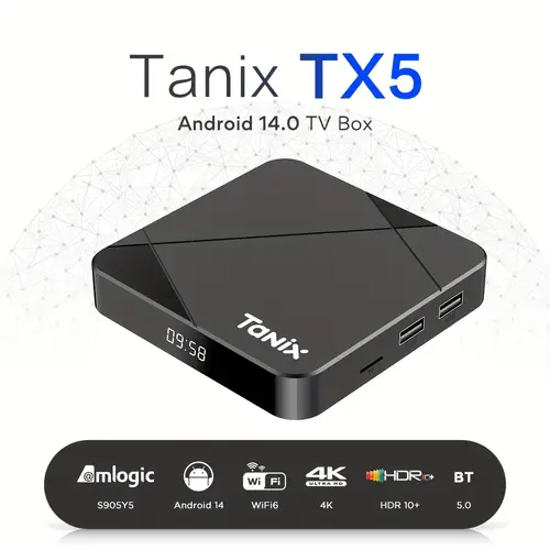 TX5 14.0 TV BOX S905Y5 4GB 32GB 2.4G&5G Dual Wifi6 BT5.0 10+ 4GB64GB Top Box Media Player