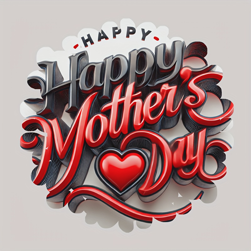 TEMU 1pc Diy Happy Day Heat Transfer Stickers - Heart & Letter Designs, Elegant Cartoon Style For , Bags, Crafts, Gifts