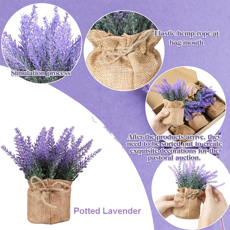 2 stck kleine knstliche topf lavendel kleine sackleinen - Temu Germany