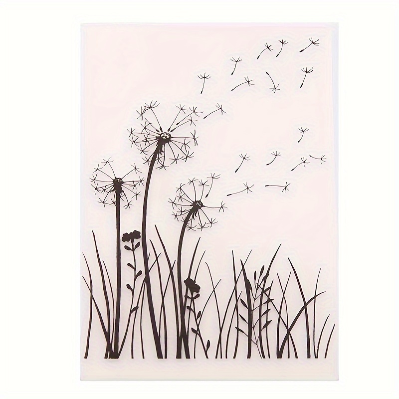 Image of Plastic Embossing Template, Embossing Plate For Dandelion