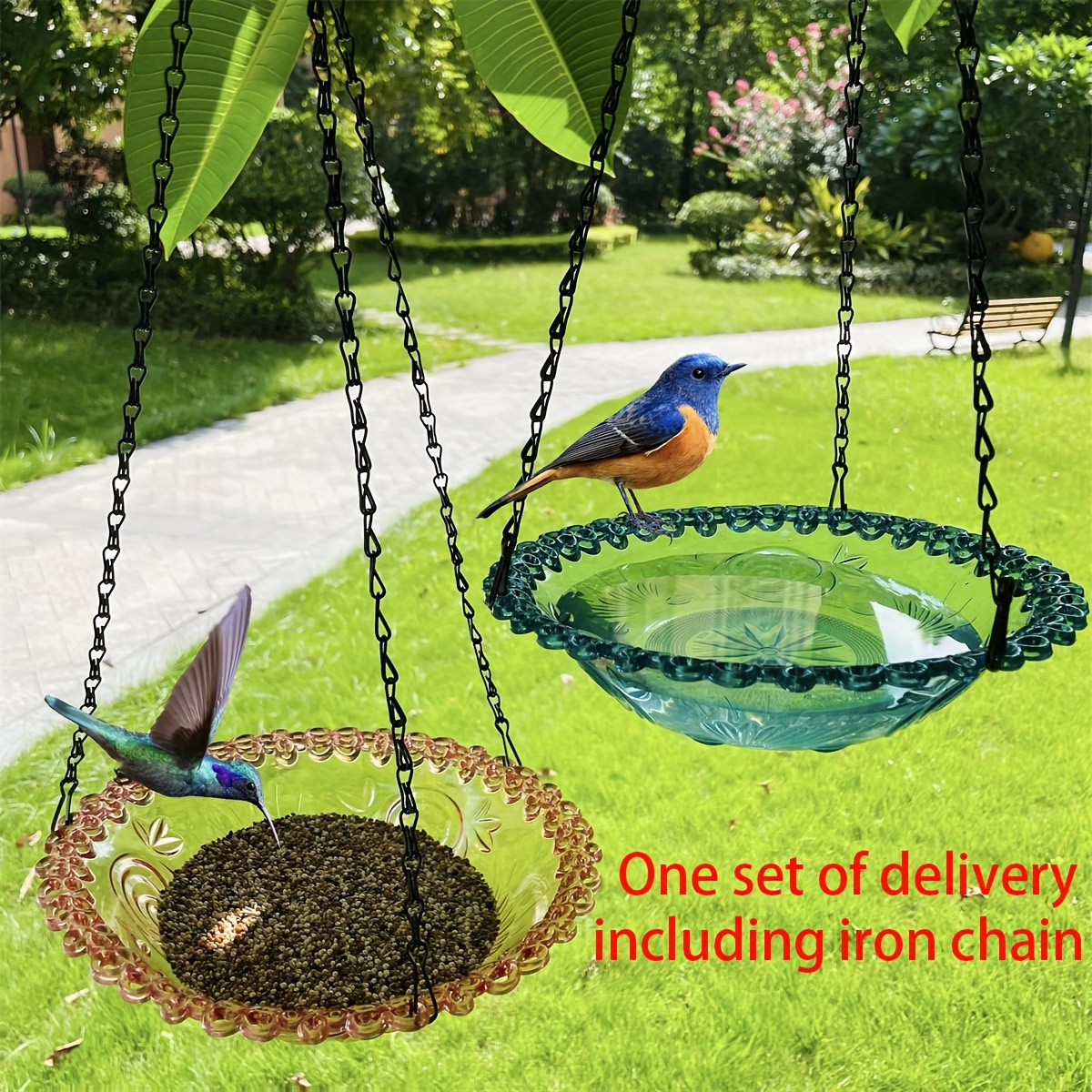 

1pc Hanging Hummingbird Feeder, Outdoor Bird Bathtub Shower Basin, Decorative Charms For Gardens And Yards