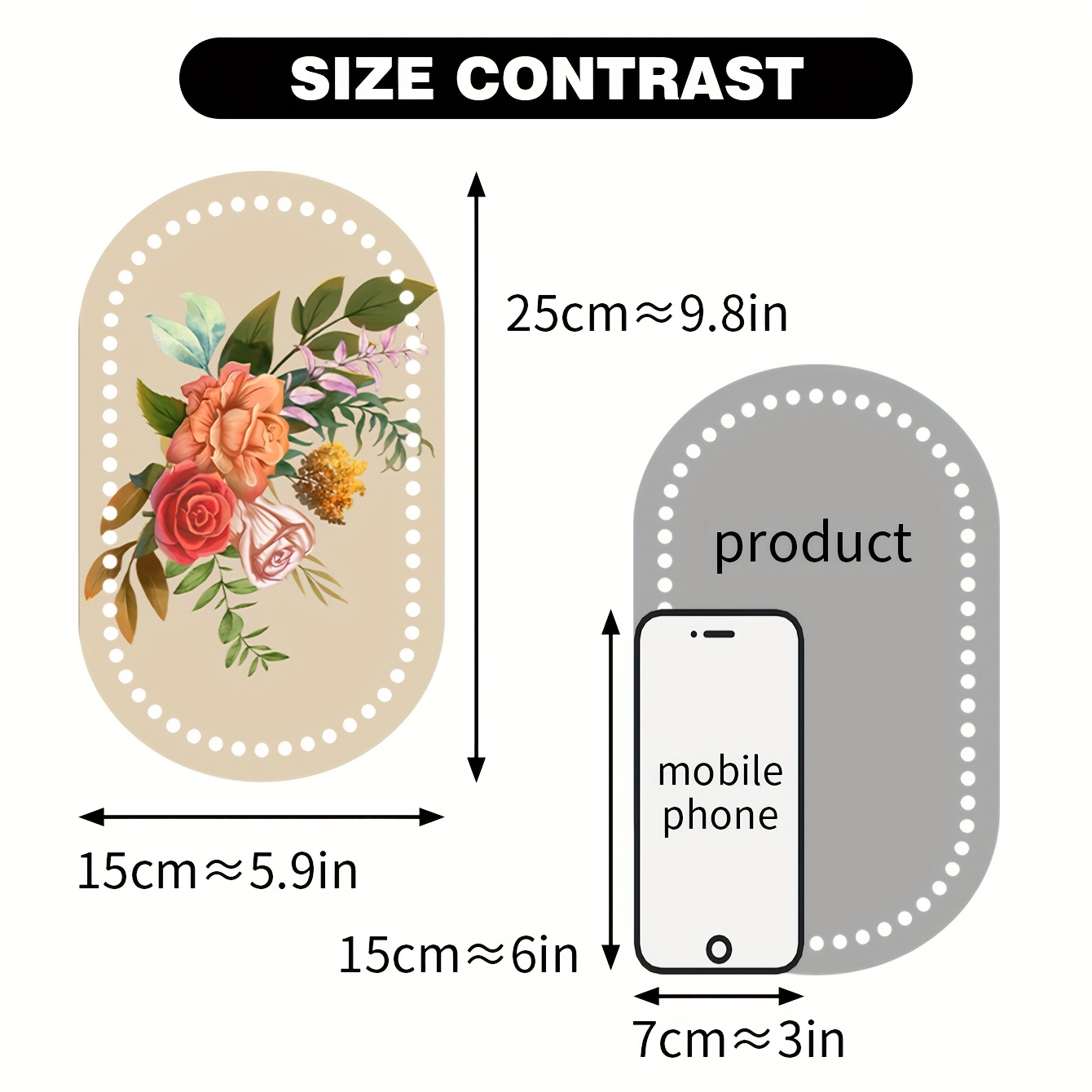Image of A Set Of 2pcs Of Knitted Base Boards Featuring Floral Patterns, Suitable For Making Items Like Knitting Bags And Storage Pouches, Made From Wooden Material, Crafting Supplies For Knitting