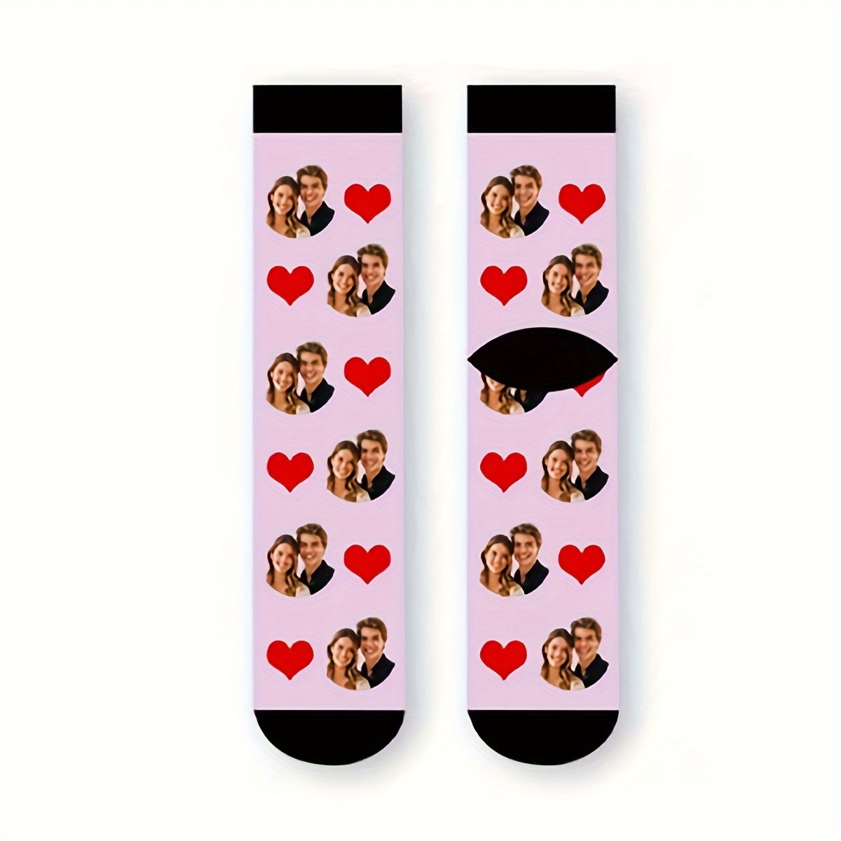 TEMU 1 di Calzini a Met� Polpaccio Personalizzati con , Calzini Personalizzati con Foto di Bella e Attraente, Divertenti Calzini Personalizzati con
