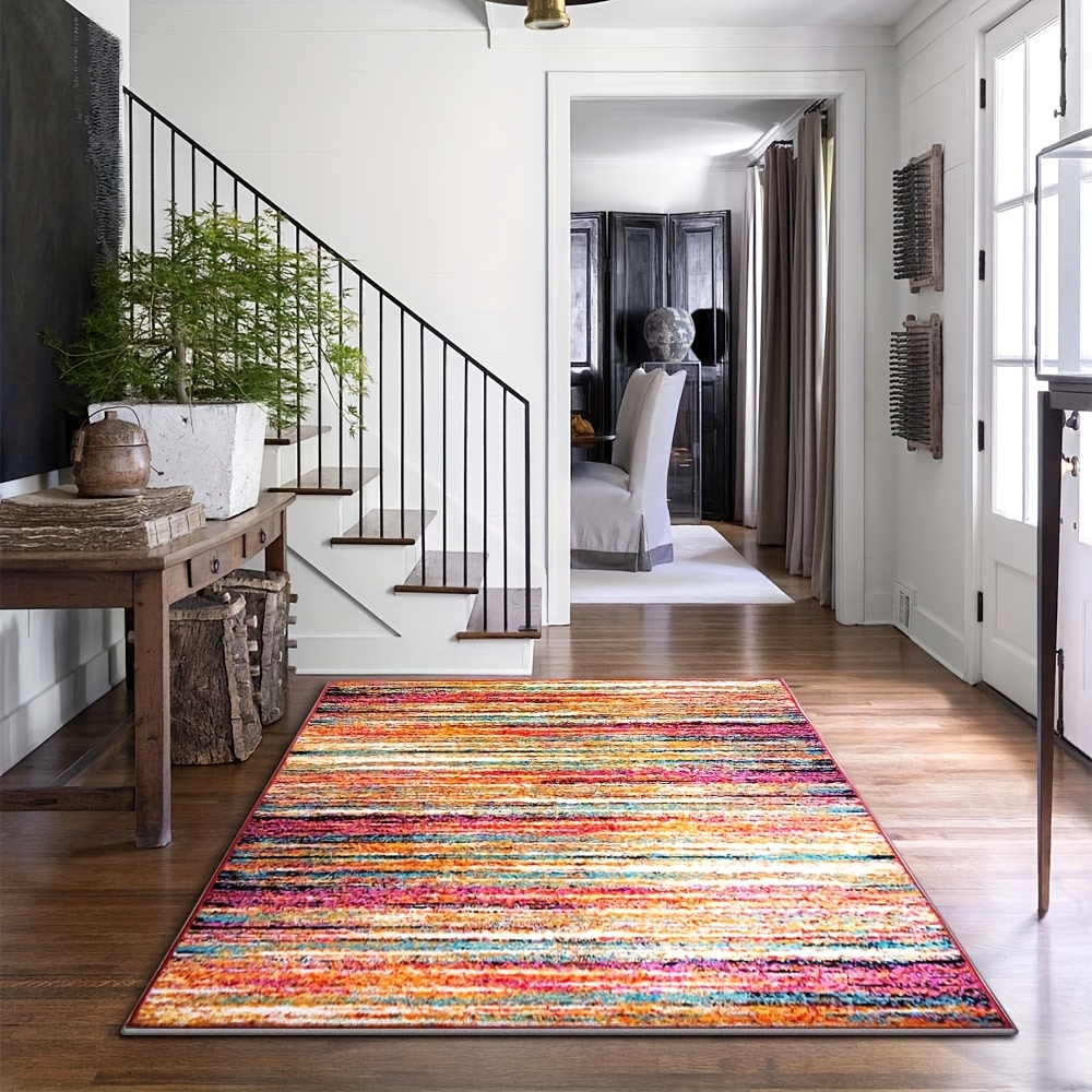 TEMU 2026 Upgraded Version Velvet Washable Rug, Suitable For Living Rooms, Bedrooms, Dining Rooms, And Offices, Enhances Indoor Aesthetics,