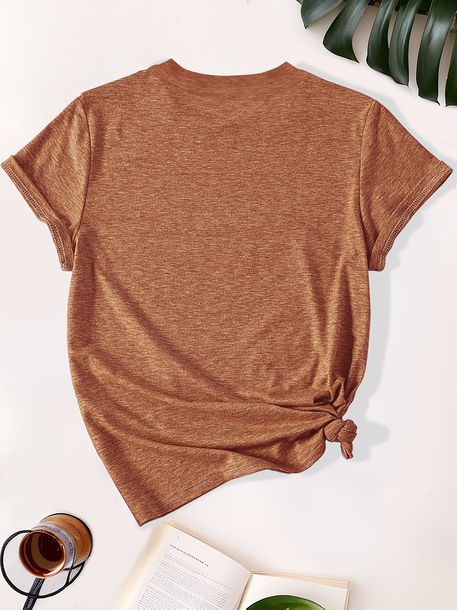 womens olive green casual t shirt with cute duck graphic humorous quote soft breathable fabric relaxed fit round neck short sleeve top for casual attire machine washable ladies t shirts Product details 18