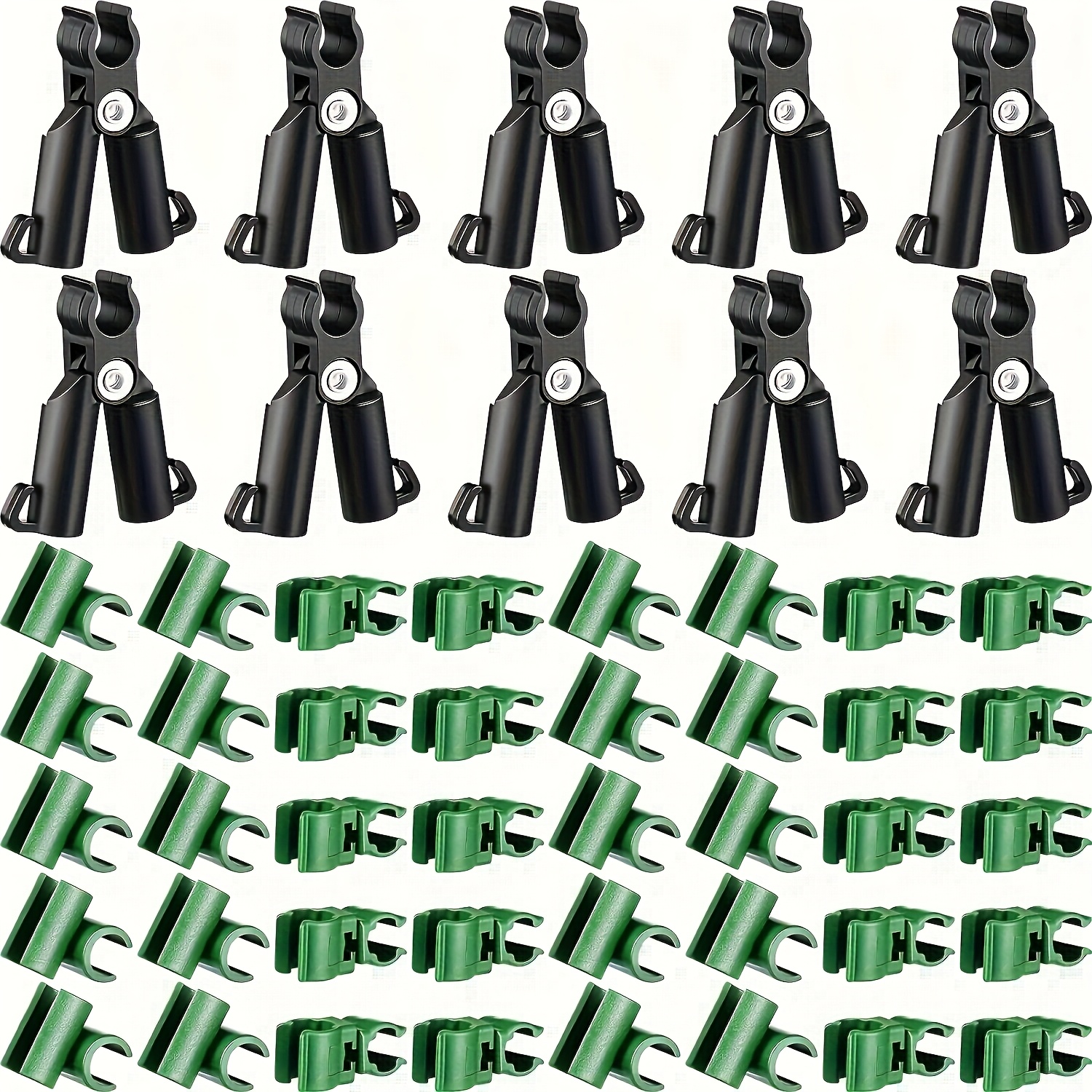 TEMU 50pcs, Adjustable Plant Trellis Bracket Connector Clips, Plastic Plant Connectors, Stakes, Garden Plastic Connectors, Connector Clips For Gardening, Metal Steel Plant Stand Brackets, 50pcs, 11mm
