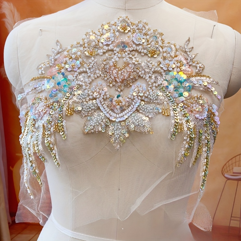 beaded appliques for dresses Glitter Tulle A-Line Off-Shoulder Beaded Appliques Homecoming Dress main image 1
