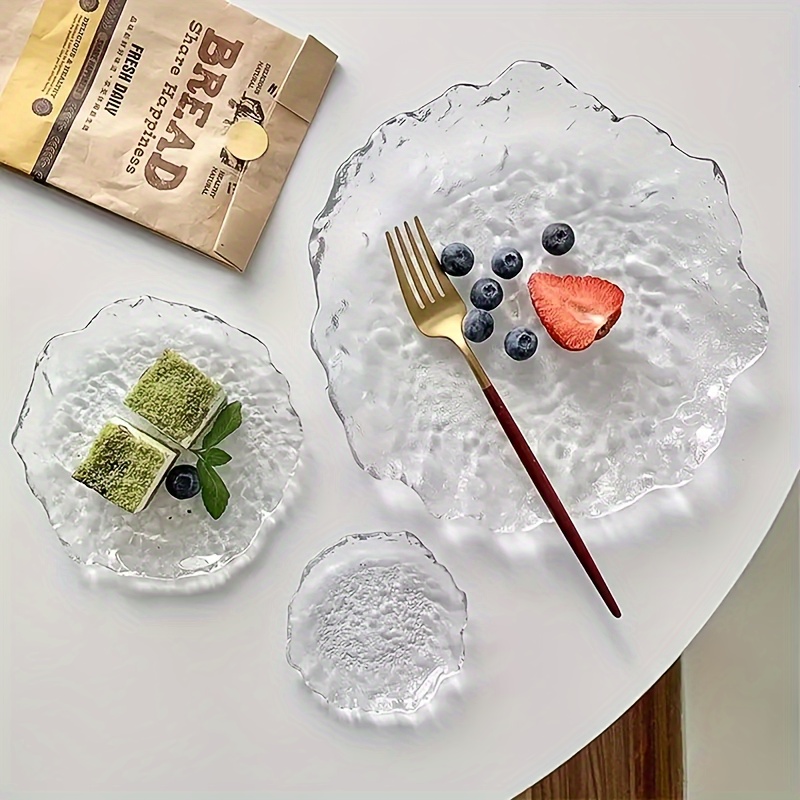 

Versatile Irregular Glass Serving Tray - Dinner, Snacks, Cakes & Jewelry Storage | Elegant Table Decor