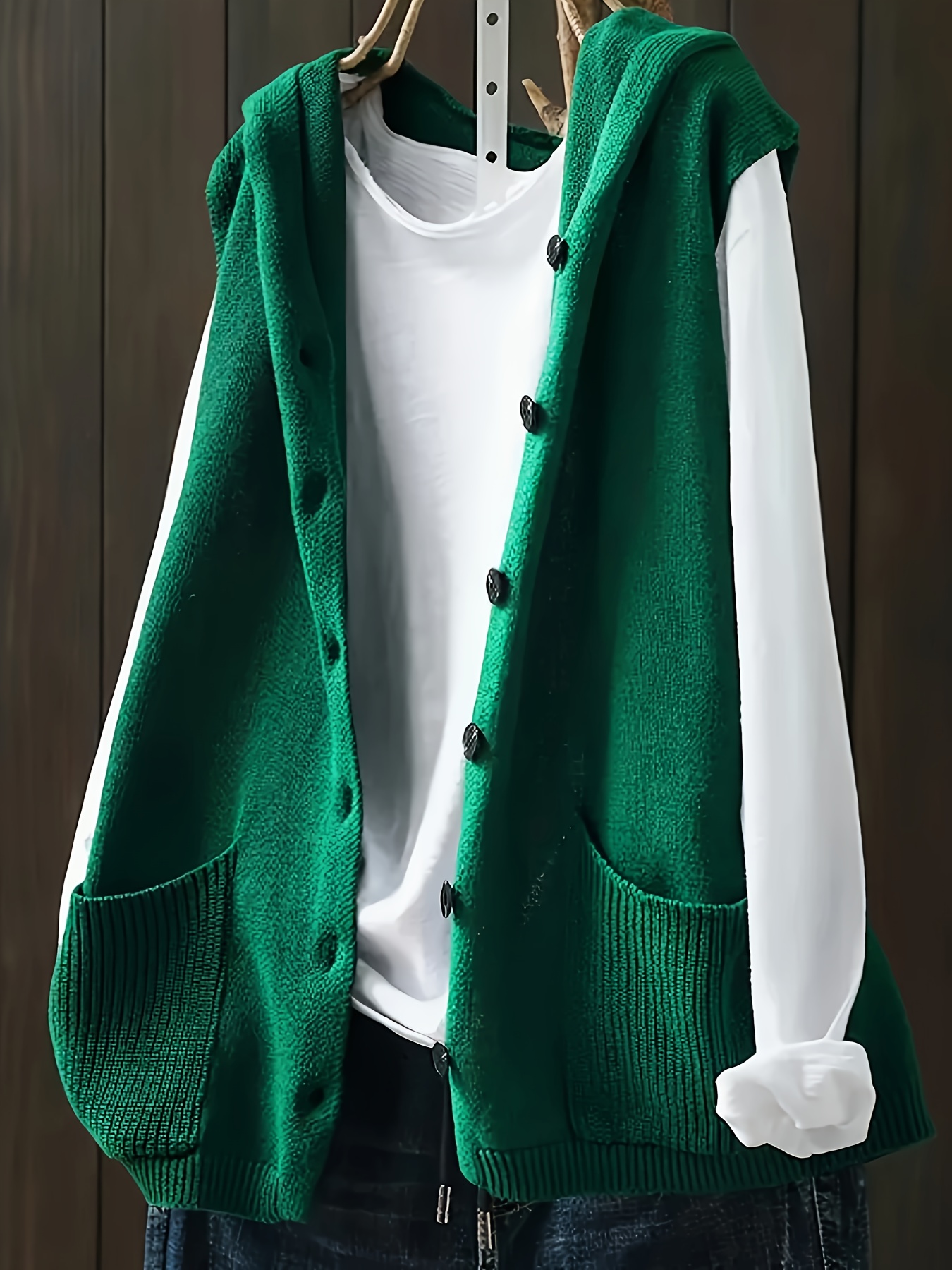 Cardigan Boutonné Femme VEMOW - Manches 3/4 Avec Poches - Grandes Tailles - Style Chic Et Décontracté - 3