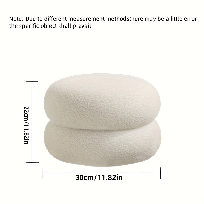 versatile white polyester sofa stool compact round ottoman for living room   shoe changing home decor contemporary style details 2