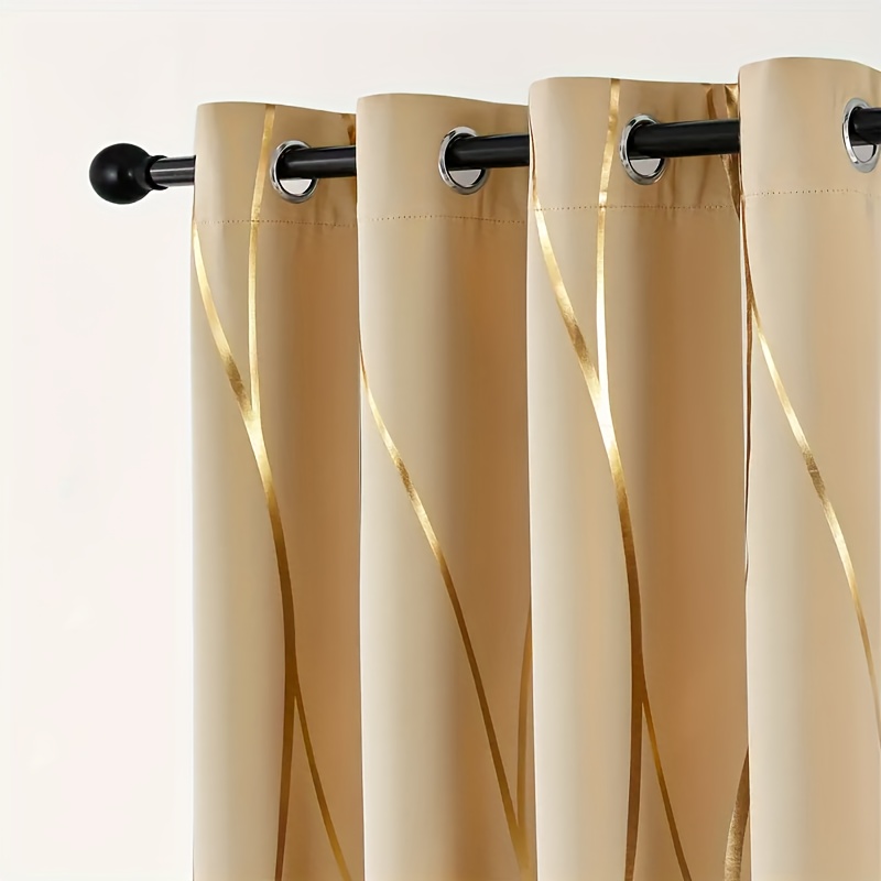 Image of 1pc Double-sided Light-blocking And Heat-insulating Blackout Curtain With Grommets And Holes, Suitable For Living Room, Bedroom, Balcony, Farmhouse, Garden