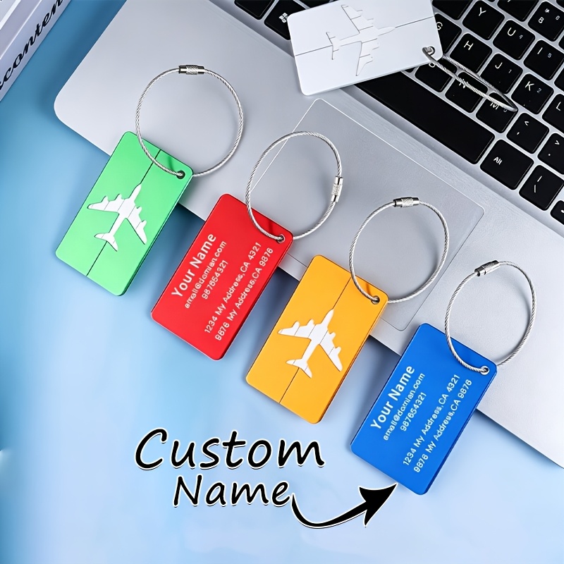 Customizable Airplane Logo Luggage Tag, Engravable