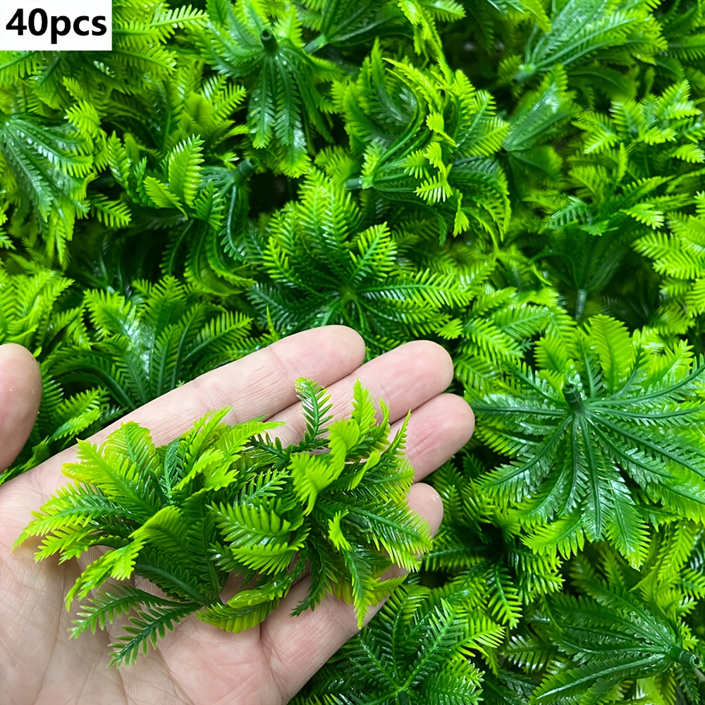 40pcs, Artificial Mini Plastic Coconut Tree Plants - 5.5 Cm Leaves And Grass Simulation, Suitable For Pot Decorations, Garden, And Aquarium Decorations, No Container Included, Christmas Decorations