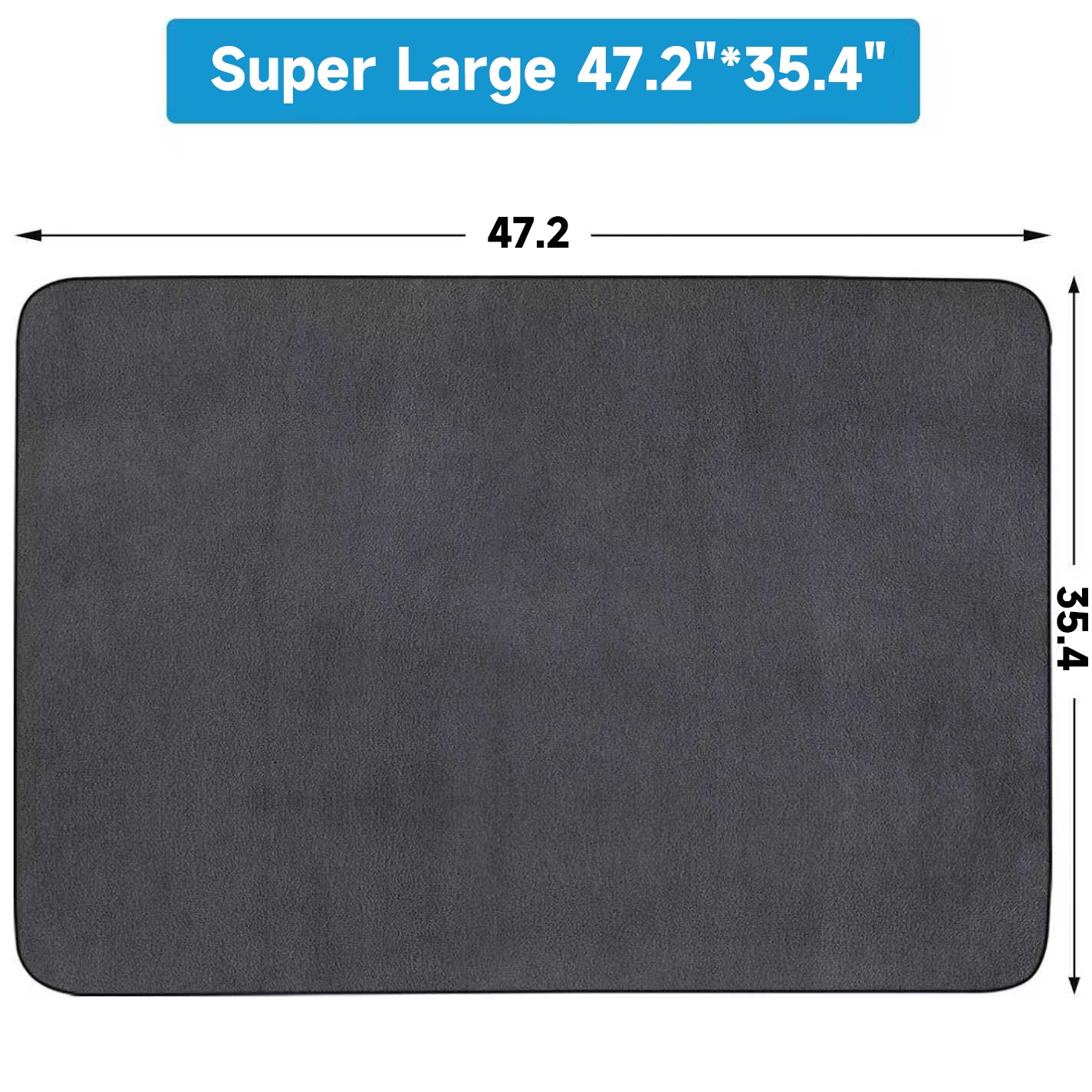 2-Pack Extra-Large Reusable Dog Potty Pads, Non-Slip Washable Mats for Floor, Crate, Or Playpen, Fast-Absorbent And Durable Pet Whelping Pads for Incontinence, House Training & Holiday Home Cleaning, 88.9X119.38cm, Gray - Image 3