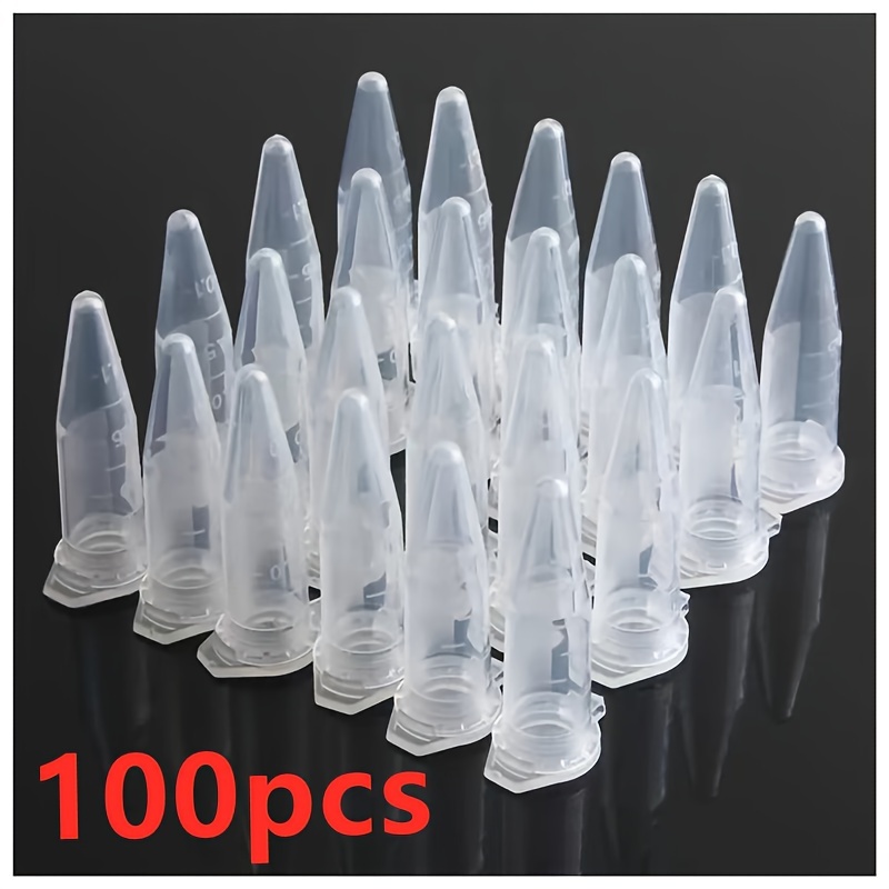 TEMU 10/100/500 pezzi Mini tubi da da 1,5 ml a di perdite, microcentrifuga, bottiglia con tappo, bottiglia in plastica per la conservazione di