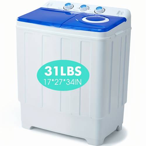 portable washing machine twin tub 28lbs compact washer 18lbs and dryer 10lbs combo with drain pump mini laundry machine for apartments dorms rvs and camping