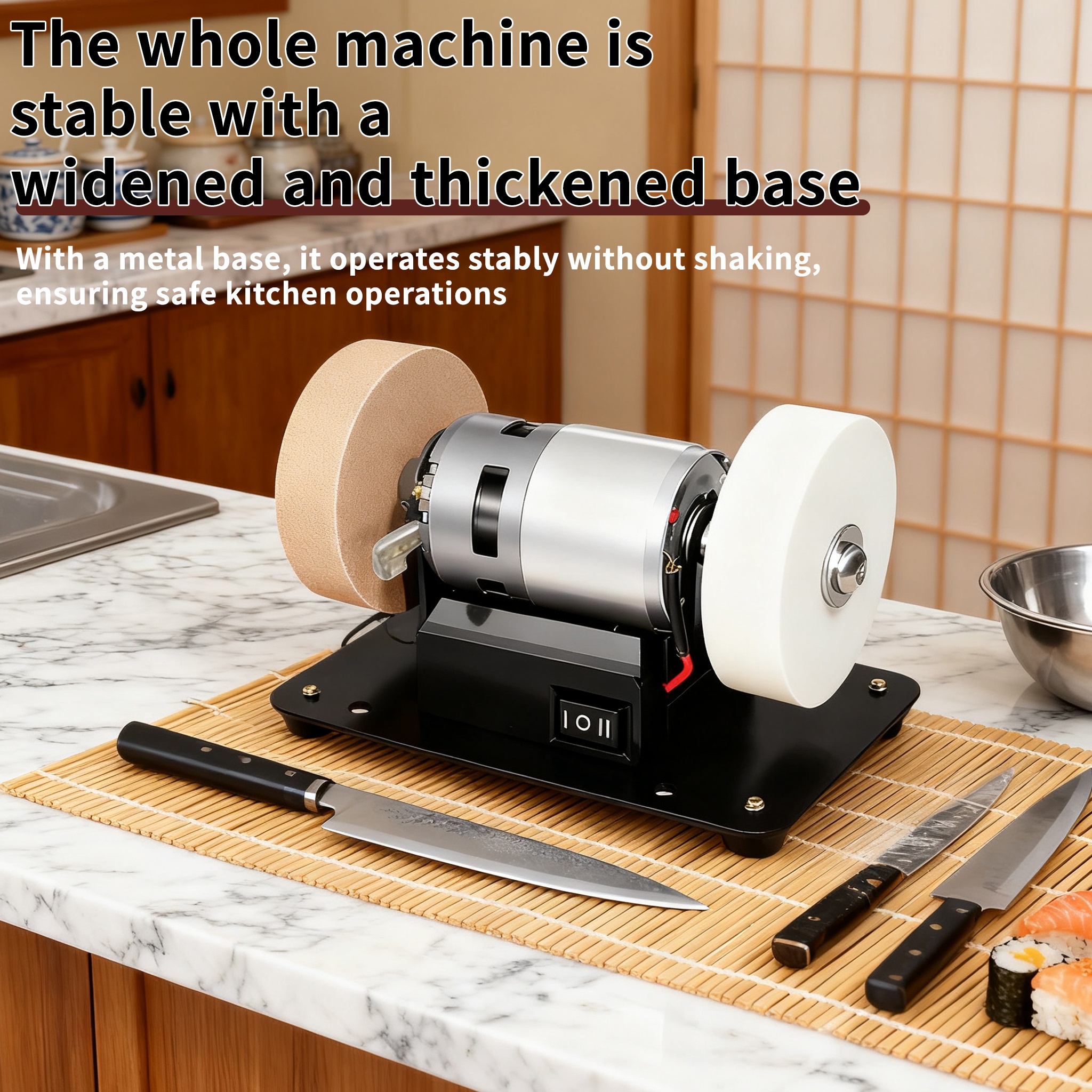 Mini Electric Drum Sander with Variable Speed-Compact Knife Sharpener And Polisher for Knife Making, Woodworking And Metalworking, And DIY Crafts