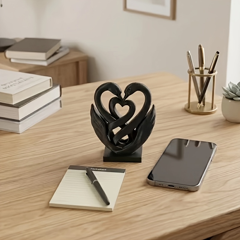 TEMU Exquisite Gift: Beautiful Swan Statue Ornament , Home Decoration, Suitable For Bathroom, Living Room, Bedroom, Desk, Bookshelf, Bonsai, Wedding,
