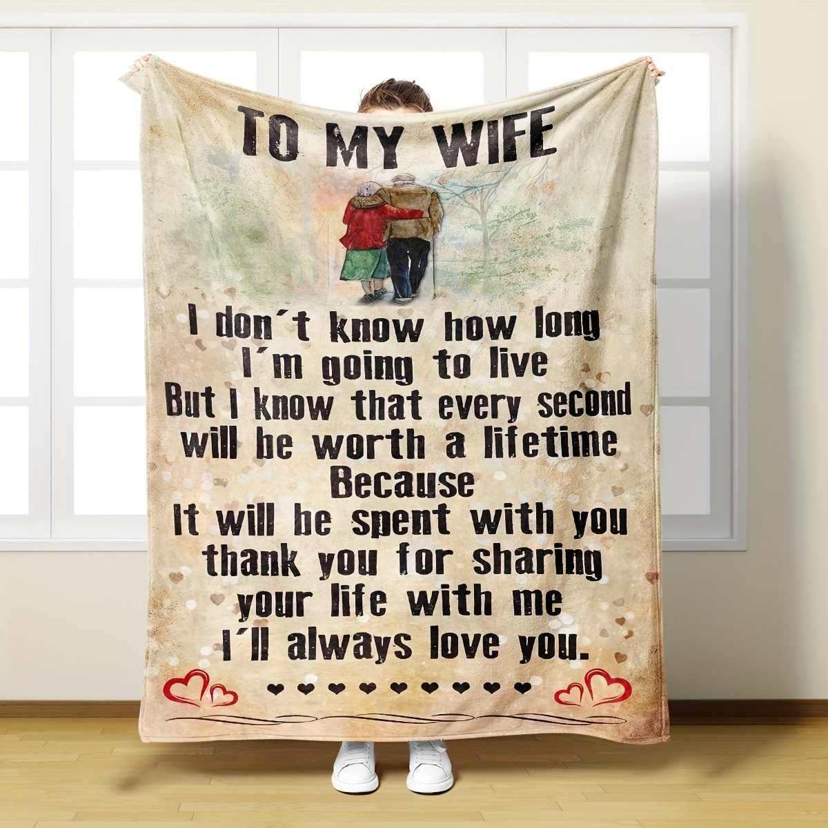 Husband's Letter Flannel Blanket Wife Soft Casual Warm Temu Canada