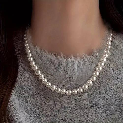 fashionable imitation pearl necklace elegant and womens jewelry high quality womens jewelry jewelry suitable for stacking christmas party jewelry creative gifts perfect gifts for and mothers